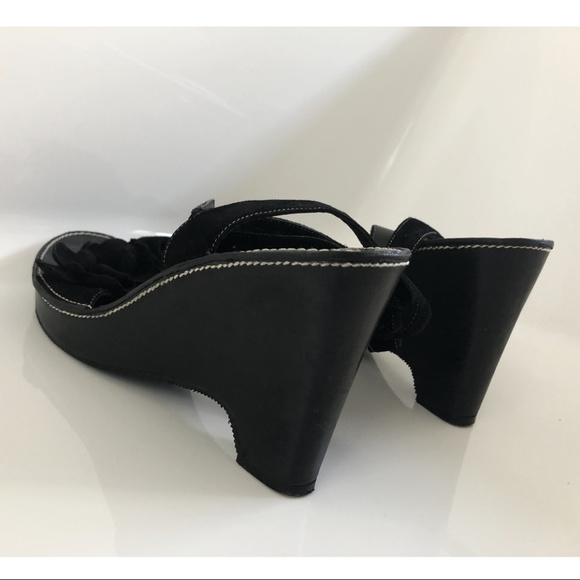 Black Suede & Leather Wedges by Coach sz 10B - Picture 5 of 8